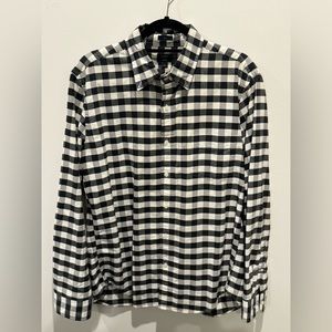 J. Crew Slim Fit Oxford in Black/White Check/Gingham - Men’s (L)